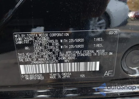 2025 Subaru Solterra Touring Onyx Edition z USA, uszkodzony, nr VIN JTMABABA1SA103435